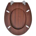 Siège de toilette avec Couvercle MDF Design simple Marron