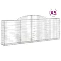 Paniers à gabions arqués 5 pcs 300x30x100/120 cm fer galvanisé
