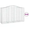 Paniers à gabions arqués 18 pcs 200x50x120/140 cm Fer galvanisé