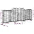 Paniers à gabions arqués 11 pcs 300x30x100/120 cm fer galvanisé