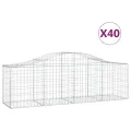 Paniers à gabions arqués 40 pcs 200x50x60/80 cm fer galvanisé