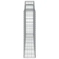 Paniers à gabions arqués 10 pcs 300x30x120/140 cm fer galvanisé