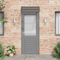 Auvent de porte Noir 80x75 cm Polycarbonate