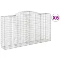 Paniers à gabions arqués 6 pcs 300x50x160/180 cm fer galvanisé