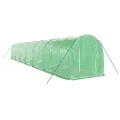 Serre avec cadre en acier vert 28 m² 14x2x2 m