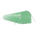 Serre avec cadre en acier vert 28 m² 14x2x2 m
