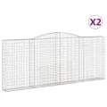 Paniers à gabions arqués 2 pcs 400x30x160/180 cm Fer galvanisé