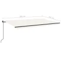 Auvent manuel rétractable avec LED 500x300 cm Crème