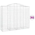 Paniers à gabions arqués 6 pcs 200x50x160/180 cm Fer galvanisé