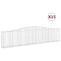 Paniers à gabions arqués 15 pcs 400x30x80/100 cm Fer galvanisé