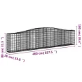 Paniers à gabions arqués 15 pcs 400x30x80/100 cm Fer galvanisé
