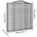 Panier de gabions arqué 200x30x200/220 cm Fer galvanisé