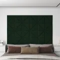 Panneaux muraux 12 pcs Vert foncé 30x30 cm Velours 0,54 m²
