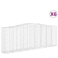 Paniers à gabions arqués 6 pcs 400x50x140/160 cm Fer galvanisé