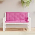 Coussins de banc de jardin lot de 2 rose 120x50x7 cm tissu