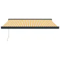 Auvent rétractable jaune et blanc 3x2,5 m tissu et aluminium