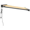 Auvent rétractable jaune et blanc 3x2,5 m tissu et aluminium