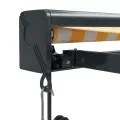 Auvent rétractable jaune et blanc 3x2,5 m tissu et aluminium
