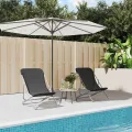Chaises plage pliantes lot de 2 textilène acier enduit poudre