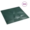 Panneaux muraux 24 pcs vert 50x50 cm XPS 6 m² losange
