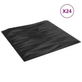 Panneaux muraux 24 pcs noir 50x50 cm XPS 6 m² pierre