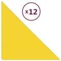 Panneaux muraux 12 pcs Jaune clair 30x30 cm Tissu 0,54 m²