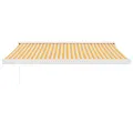 Auvent rétractable jaune et blanc 3,5x2,5 m tissu et aluminium