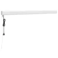 Auvent rétractable jaune et blanc 3,5x2,5 m tissu et aluminium