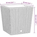 Jardinière et intérieur amovible blanc 21 /32 L rotin PP