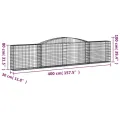 Panier de gabions arqué 400x30x80/100 cm Fer galvanisé
