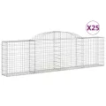 Paniers à gabions arqués 25 pcs 300x30x80/100 cm fer galvanisé