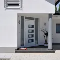 Porte d'entrée Blanc 110x210 cm Aluminium et PVC