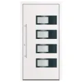 Porte d'entrée Blanc 110x210 cm Aluminium et PVC