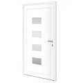 Porte d'entrée Blanc 110x210 cm Aluminium et PVC