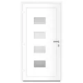 Porte d'entrée Blanc 110x210 cm Aluminium et PVC