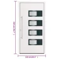 Porte d'entrée Blanc 110x210 cm Aluminium et PVC