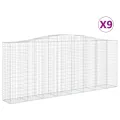 Paniers à gabions arqués 9 pcs 400x50x160/180 cm fer galvanisé