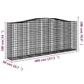 Paniers à gabions arqués 9 pcs 400x50x160/180 cm fer galvanisé
