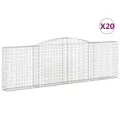 Paniers à gabions arqués 20 pcs 400x30x120/140 cm Fer galvanisé