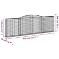 Paniers à gabions arqués 20 pcs 400x30x120/140 cm Fer galvanisé
