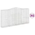 Paniers à gabions arqués 6 pcs 400x50x200/220 cm Fer galvanisé