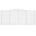 Paniers à gabions arqués 5 pcs 400x50x160/180 cm fer galvanisé