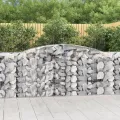 Paniers à gabions arqués 4 pcs 400x50x100/120 cm Fer galvanisé