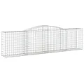 Paniers à gabions arqués 4 pcs 400x50x100/120 cm Fer galvanisé