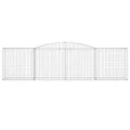 Paniers à gabions arqués 4 pcs 400x50x100/120 cm Fer galvanisé