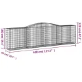 Paniers à gabions arqués 4 pcs 400x50x100/120 cm Fer galvanisé