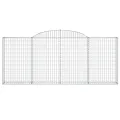 Paniers à gabions arqués 15 pcs 300x30x120/140 cm fer galvanisé