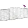 Paniers à gabions arqués 13 pcs 300x30x100/120 cm fer galvanisé