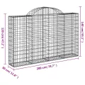 Paniers à gabions arqués 18 pcs 200x30x120/140 cm Fer galvanisé