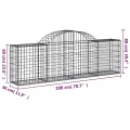 Paniers à gabions arqués 14 pcs 200x30x60/80 cm Fer galvanisé